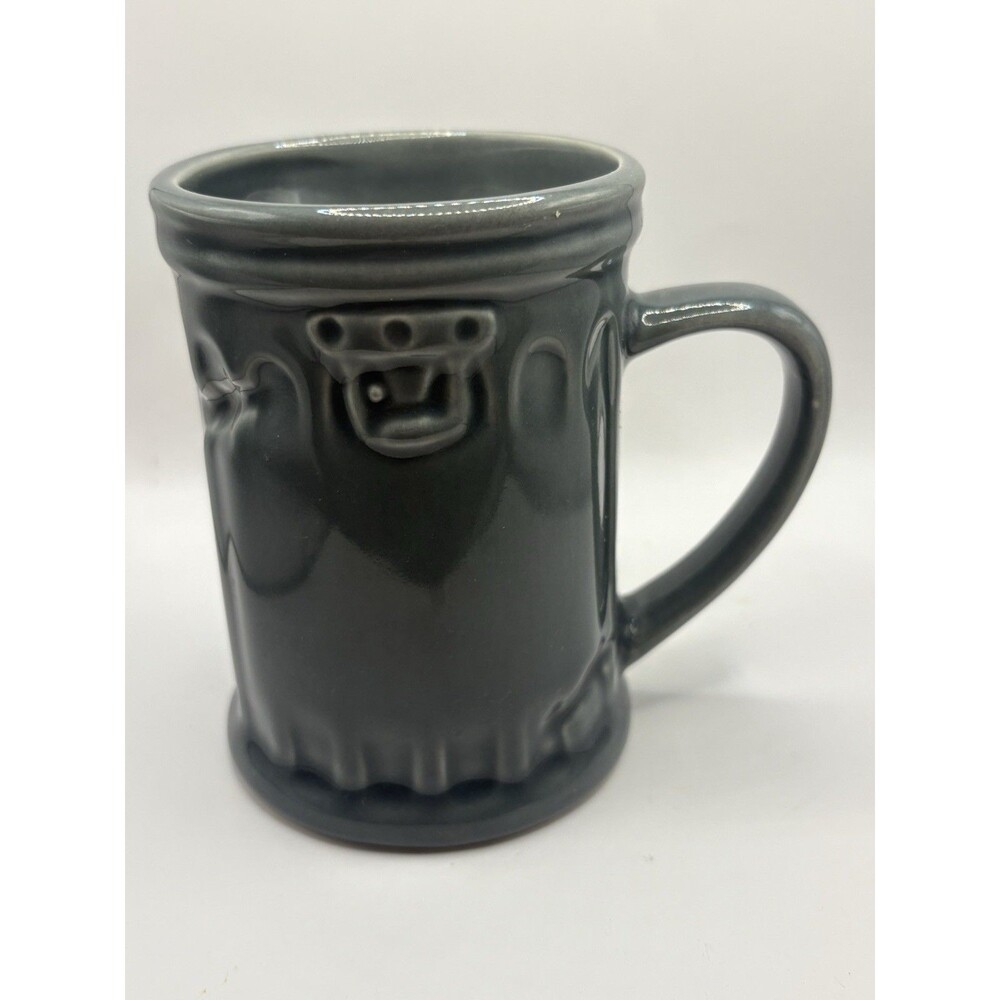 Ceramic Source Art Pottery Mug Made USA Charcoal Stoneware Abstract Relief